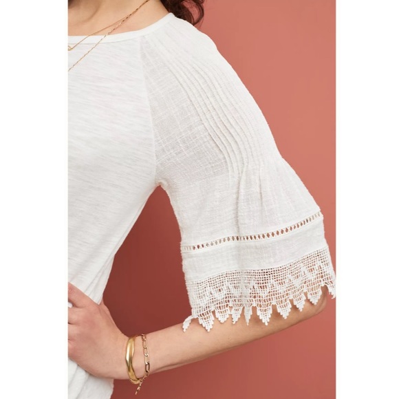 Anthro Eri+Ali Pennbrooke Lace Trim Top - Picture 3 of 11